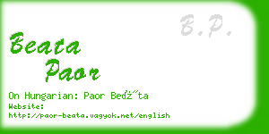 beata paor business card